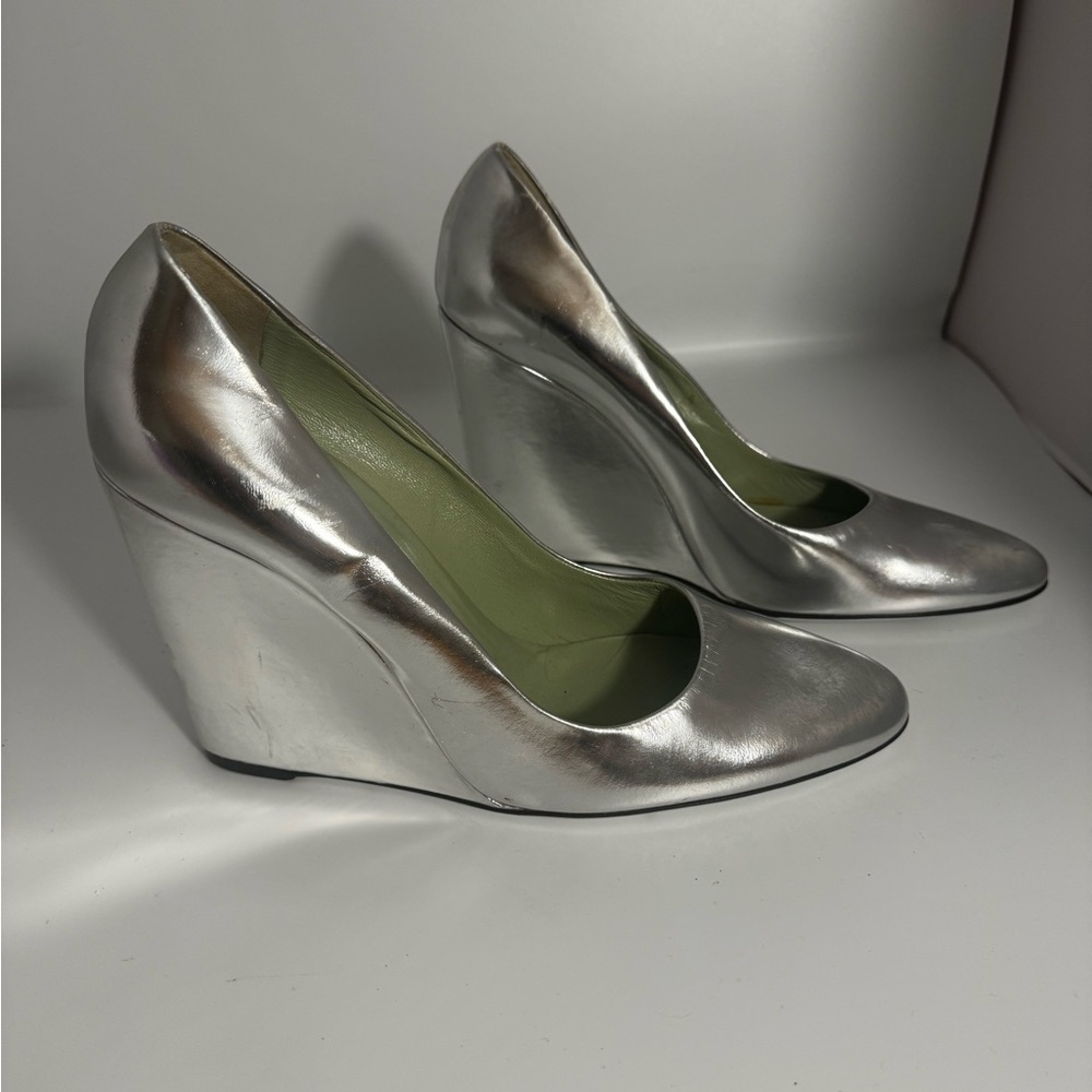 Prada Metallic Silver Heels - Picture 2 of 4